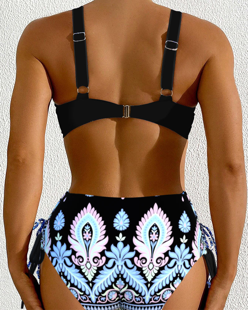 Seksowny Kostium Kąpielowy Dwuczęściowy Z Wysokim Stanem