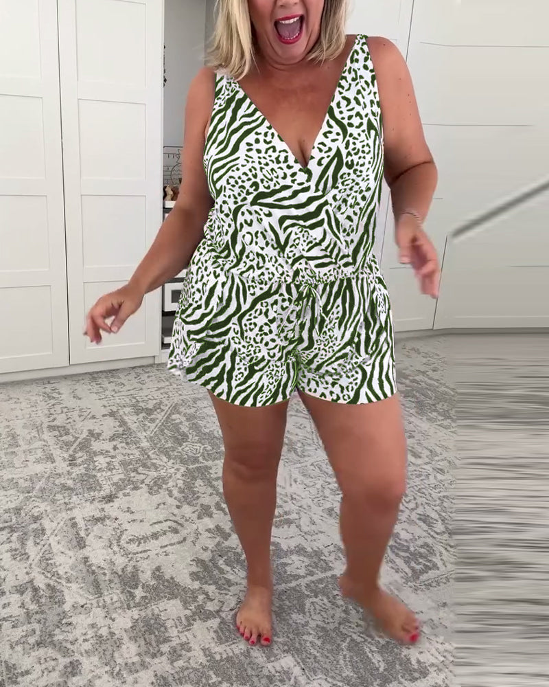 Kostium Kąpielowy Slim Fit w Wzór Zebry