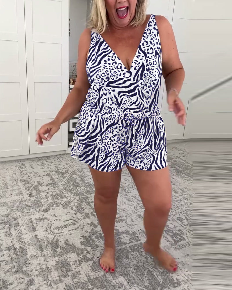 Kostium Kąpielowy Slim Fit w Wzór Zebry