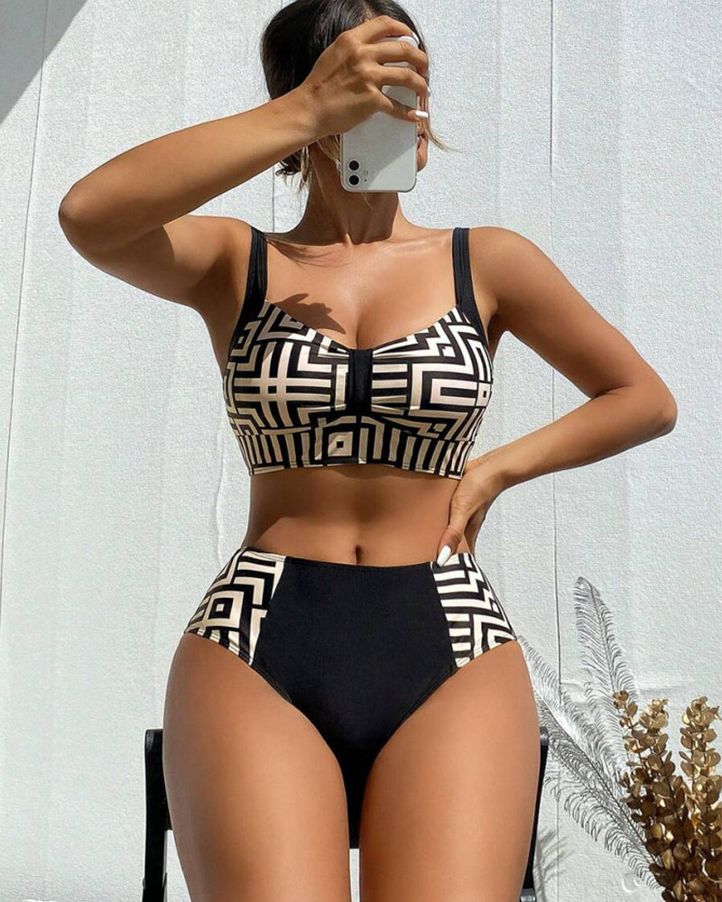 Stylowy Bikini Dwuczęściowy z Wzorem
