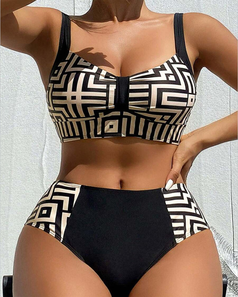 Stylowy Bikini Dwuczęściowy z Wzorem