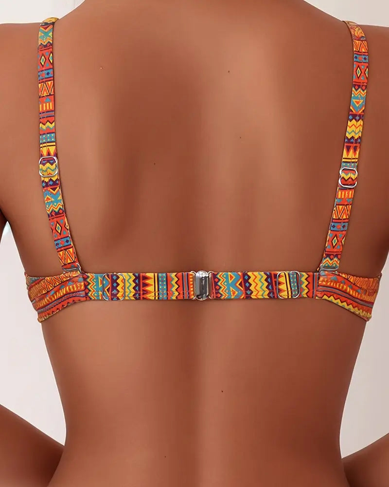 Strój Kąpielowy Dwuczęściowy Biustonosz w Paski